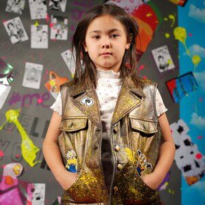 Upcycled Neon Minions Leather Vest – Diana Fashion, Y2K Size XS